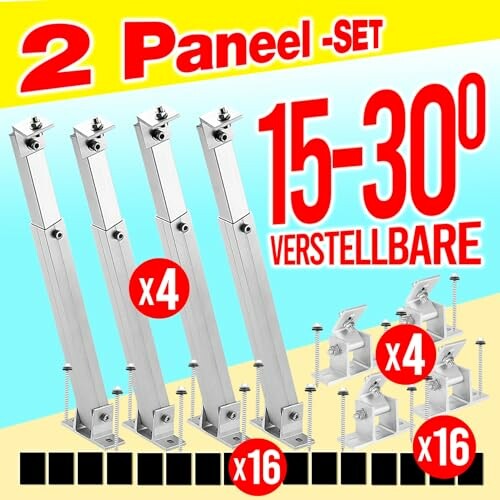 Verstellbares Paneel-Set mit vier Halterungen