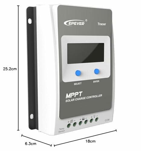 MPPT-Solar-Laderegler mit Abmessungen