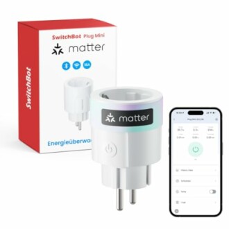 Smart-Steckdose mit Energieüberwachung und App-Steuerung.