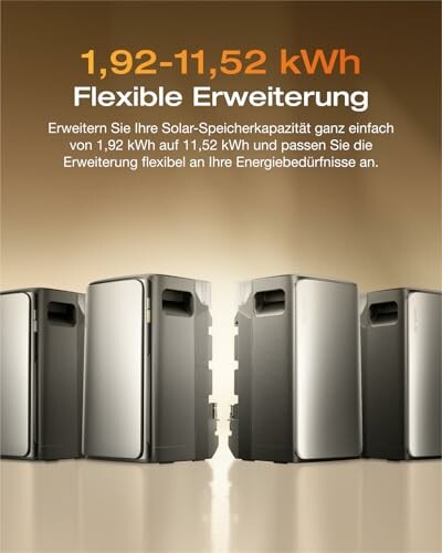 Verschiedene Größen von Solarbatterien zur flexiblen Erweiterung