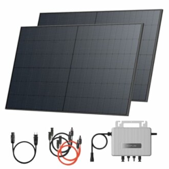 Komplettes Solarmodul-Kit mit Wechselrichter und Kabeln