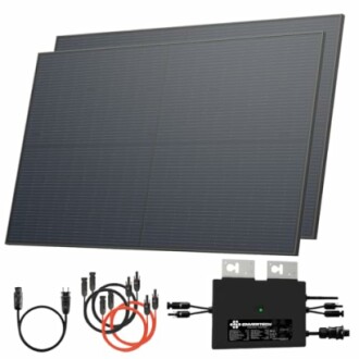 Solarpanel-Kit mit Kabeln und Wechselrichter