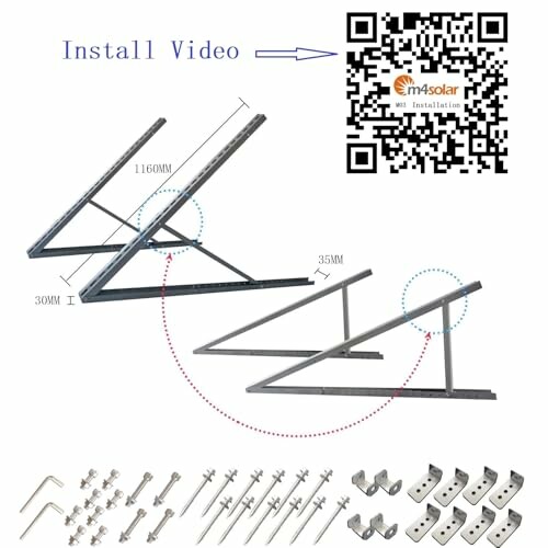 Bausatz für Solarpanel-Montage mit QR-Code und Installationsanleitung