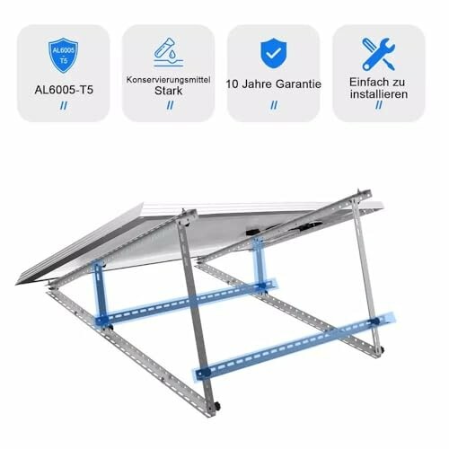Solarmodul-Montagesystem mit 10 Jahren Garantie.