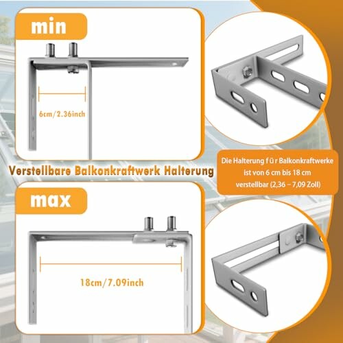 Balkonkraftwerk Halterung aus Edelstahl